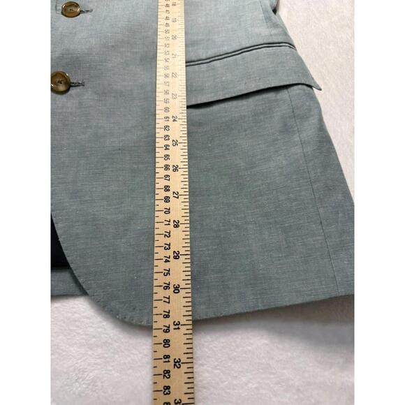 J Crew Ludlow Blazer Mens 40R Green Cotton Summer Chambray Collegiate Preppy - Picture 7 of 9